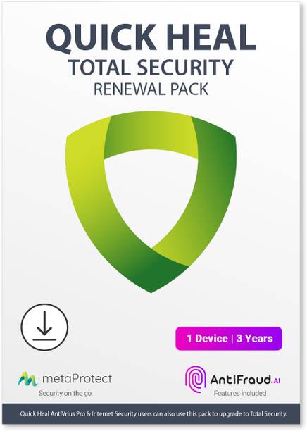 QUICK HEAL Renewal 1 PC PC 3 Years Total Security Compatible with Windows (Email Delivery - No CD)