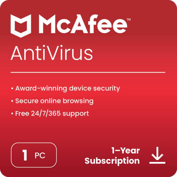 McAfee 1 PC 1 Year Anti-virus (Email Delivery - No CD)