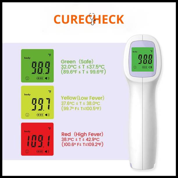 curecheck Fast & Accurate [Made In India] Forehead Thermometer for Adults & Kids (with Free Batteries) Thermometer
