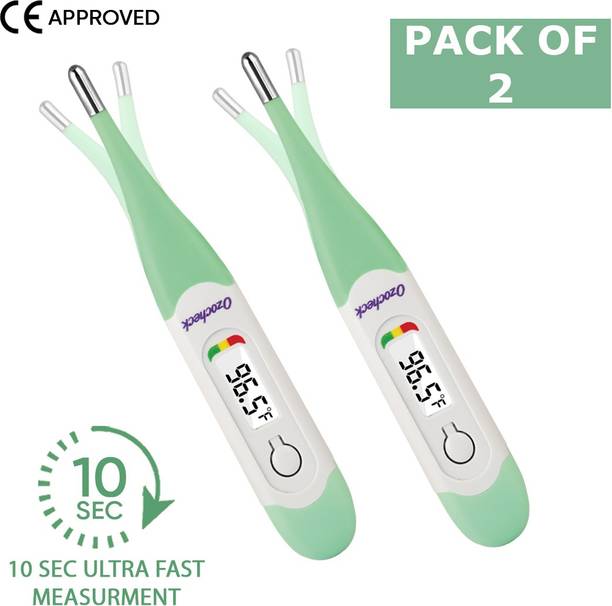 Ozocheck Digital thermometer with Flexible Tip | Fever Alarm & Beep Function | Waterproof 10 seconds Fast Reading for Kids & Adults (White) Thermometer