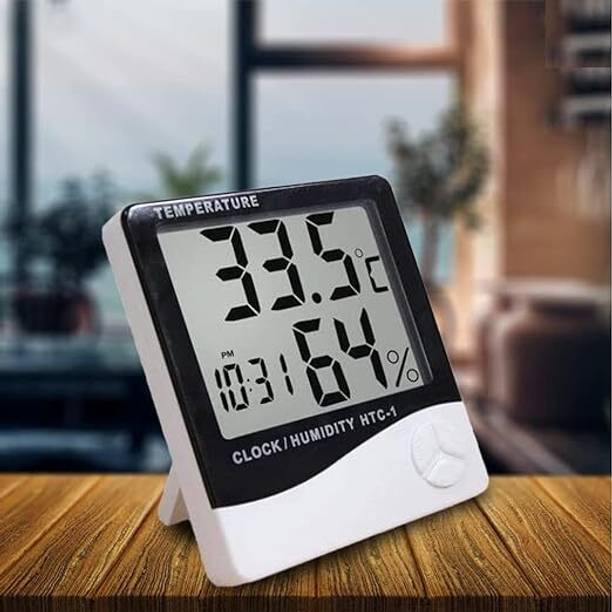 MCP HTC-1 Digital Room Thermometer LCD Digital DIsplay With Clock Features For Home Thermometer