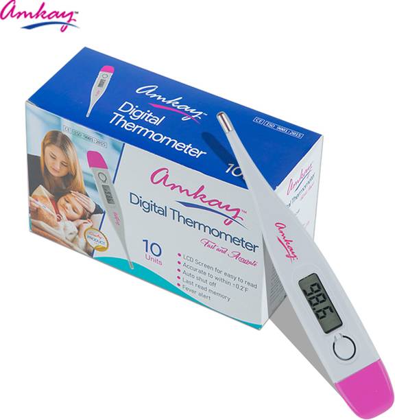 amkay Digital Thermometer | Quick & Accurate Readings | Oral & Underarm Temperature | Water Resistant Thermometer