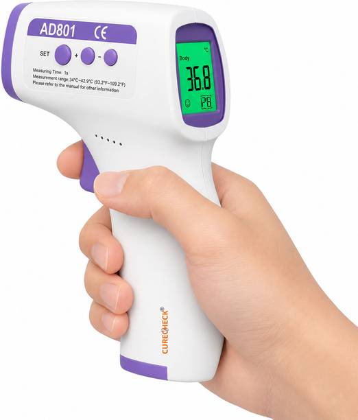 curecheck Non Contact Infrared Thermometer Forehead Temperature Gun For Adults & Kids Thermometer