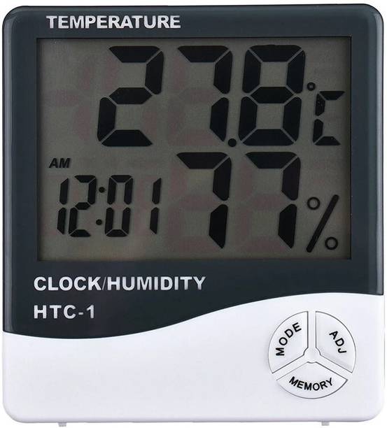 MCP Healthcare HTC-1 Room Thermometer With Digital Clock Features Electronic Digital Outdoor & indoor Thermometer