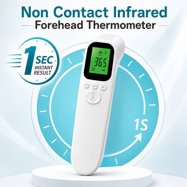 PLEXAL Digital Non Contact Infrared Forehead Thermometer 1 Sec Instant Result with Fever Alarm Thermometer