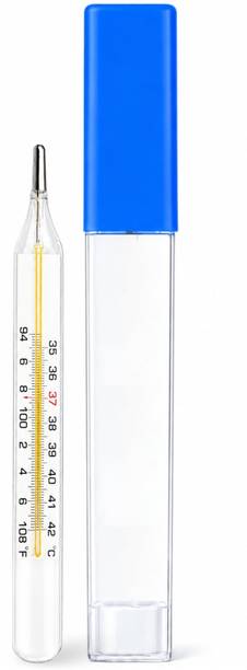 Bos Medicare Surgical Measuring Device for Adults & Kids, Easy Read Scale for Home & Medical Use Glass Thermometer for Body Temperature, Mercury Analog Thermo with Storage Case Thermometer