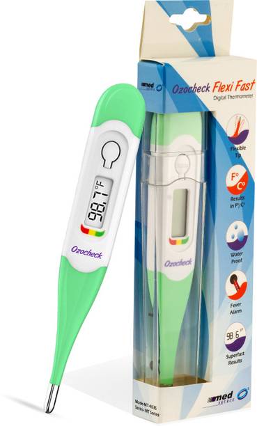 Ozocheck Digital With Flexible Tip | Fever Alarm & Beep Function | Waterproof Flexi Fast, 10 Seconds Fast Reading for Kids & Adults Thermometer