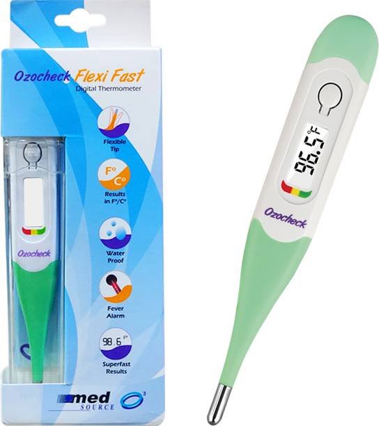 Ozocheck Digital Thermometer With Flexible Tip | Fever Alarm & Beep Function | Waterproof Flexi Fast, 10 Seconds Fast Reading for Kids & Adults Thermometer