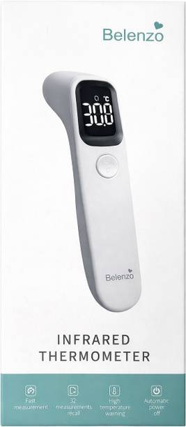 BELENZO Digital Thermometer For Fever Non-Contact Laser Infrared Forehead Thermometer Accurate Reading with Large Display Battery Included Thermometer Thermometer