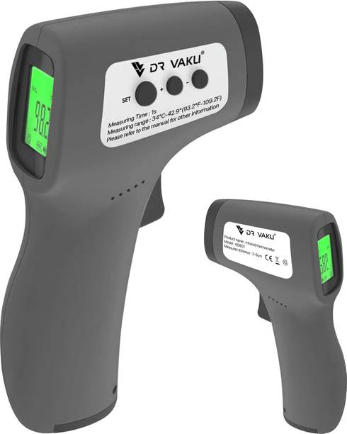 DR VAKU Digital Temperature Gun for Fever Check with Three Color Indication, Non-Contact Wide Range Laser Infrared Thermometer