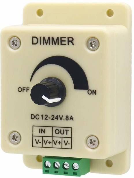 GoodsBazaar Switch Dimming Brightness Controller for LED Strip Light Dimmer 12 V to 24v 8A 8 A Rotary Dimmer
