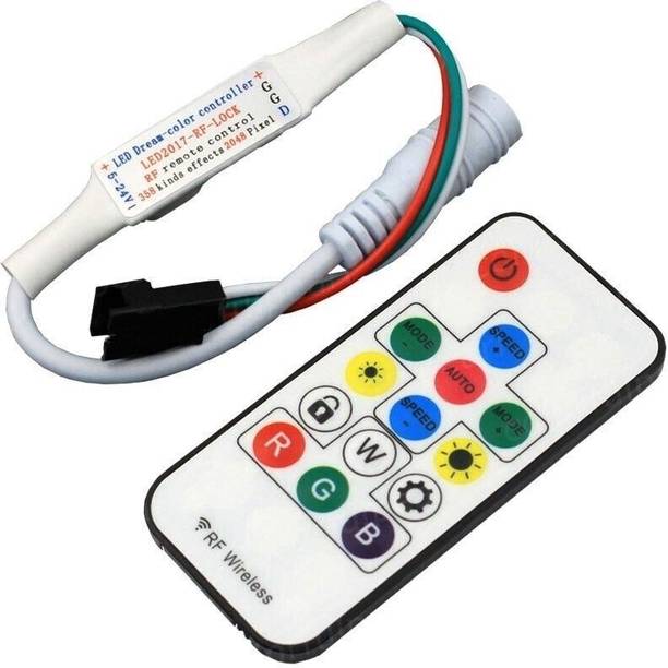 GoodsBazaar DC 5v-24v LED Dream Colour Controller RF Remote Pixel Strip Light Dimmer Sensor 10 A Toggle Dimmer