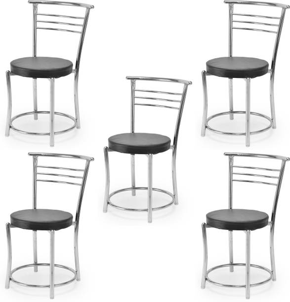 SOMRAJ Steel Dining/Restaurant/Cafe/Home/Office/Study Chair Leatherette Dining Chair