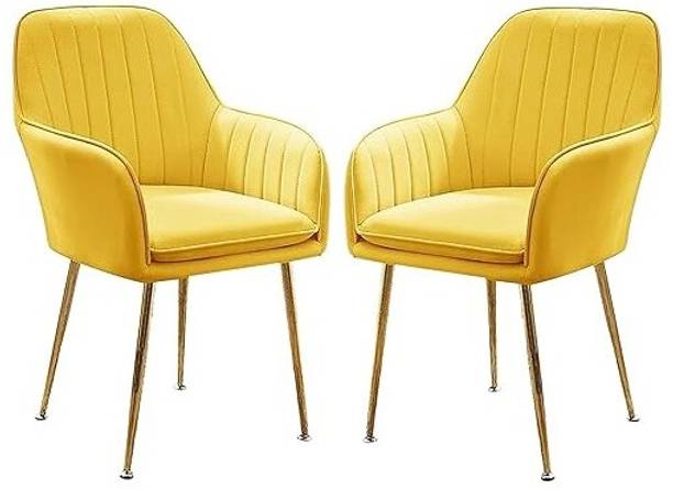 NEXON Velvet Dining Chairs, Cushion Seat Chair for Living Room Bedroom Restaurant Fabric Dining Chair