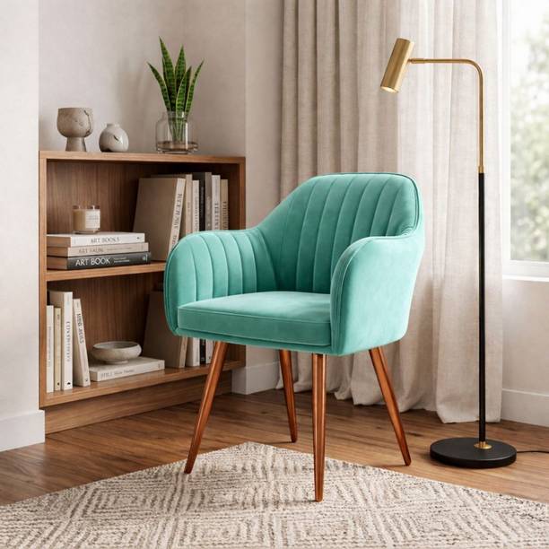 Vergo Plush Velvet Accent Chair, Cushion Seat for Home, Study, Living Room, Cafe Fabric Dining Chair