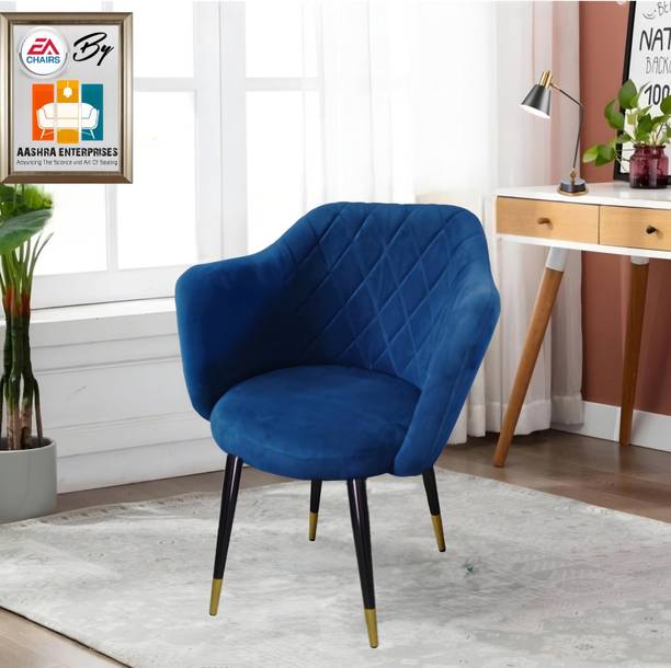 AASHRA ENTERPRISES E.A Wing Chair with legs Modern Leisure Desk Velvet Upholstered Shell Ergonomic Fabric Living Room Chair