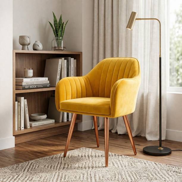 Vergo Plush Velvet Accent Chair, Cushion Seat for Study, Living Room,Cafe, Restaurants Fabric Dining Chair