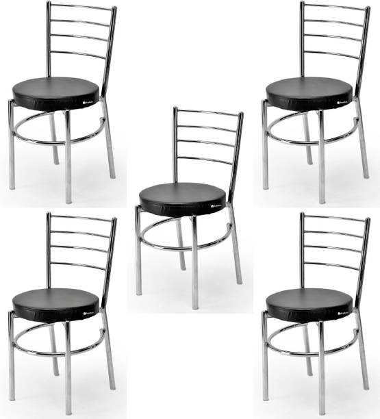 APPLE FURNITURE Stylish Durable Dining Chair with Cushion Steel Chrome Chair Metal Dining Chair