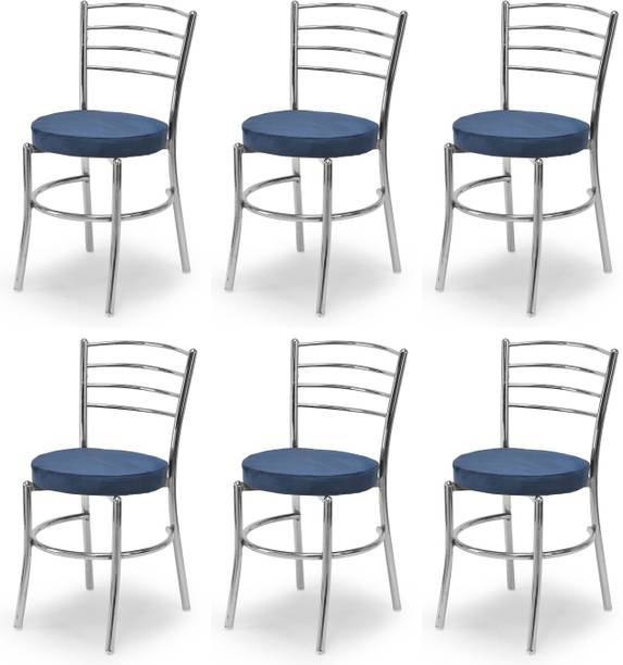 APPLE FURNITURE Stylish Durable Dining Chair with Cushion Steel Chrome Chair Metal Dining Chair