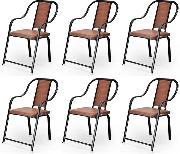 Goyal Steel & Furniture Industries Comfortable Modern Leatherette cast iron Dining Chair for Kitchen Living Room Metal Dining Chair