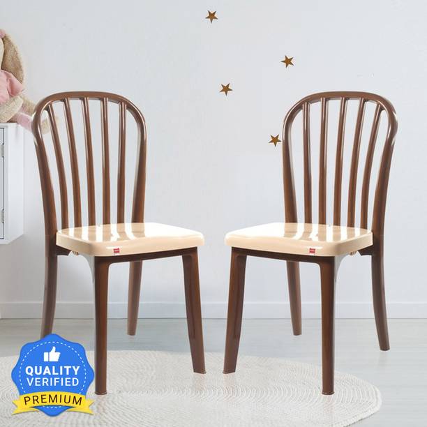 cello Decent Sandalwood brown-beige Plastic Dining Chair