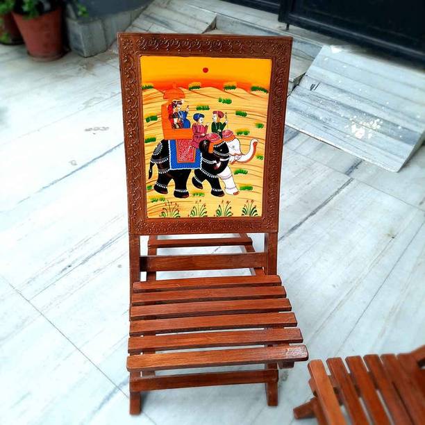 Apkamart Handicraft Wooden Folding Chairs Set | Traditional Chairs - for Home Decor, Livi Engineered Wood Dining Chair