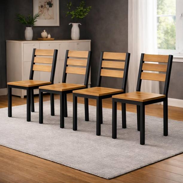AvishWood Heavy Duty Iron Frame Chairs for Home, Kitchen, Cafe & Restaurant Metal Dining Chair
