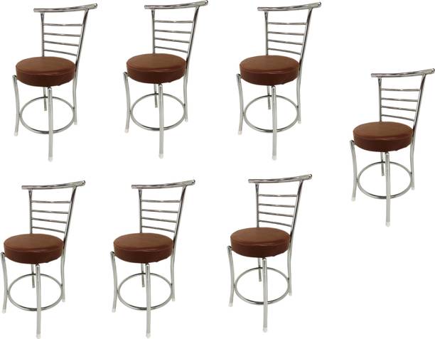 SOMRAJ Steel Dining/Restaurant/Cafe/Home/Office/Study Chair Leatherette Dining Chair