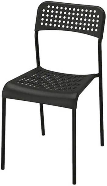 IKEA ADDE CHAIR Polypropylene Plastic/Steel, Epoxy/Polyester Powder Coating Chair Indoor/Outdoor Stackable Dining/Living Room/Office Chair BLACK 1PC Plastic Dining Chair