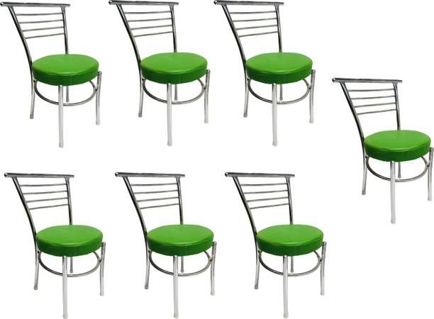 SOMRAJ Steel Chair Office Visitor Student Study Chair Home Resturants Dining Chair Leatherette Dining Chair