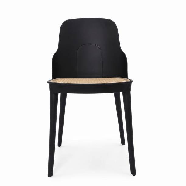 NARSA Modern Plastic Café Chair with Cane Seat, Stylish & Durable Dining Chair Plastic Dining Chair
