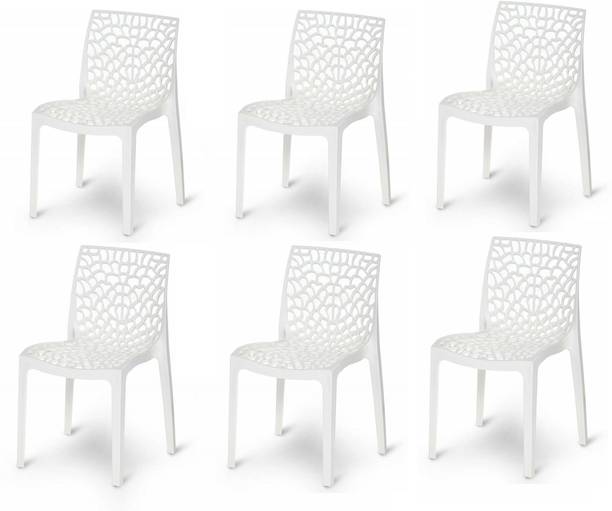Binani Web Modern Plastic Dining Chair for Home,Cafe|Durable Outdoor Seating Chair Plastic Dining Chair