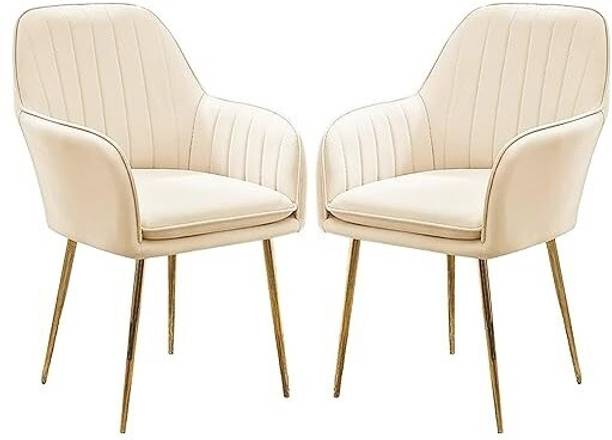 NEXON Velvet Dining Chairs, Cushion Seat Chair for Living Room Bedroom Restaurant Fabric Dining Chair