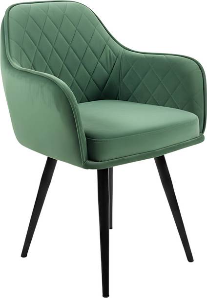 ACTIVA Ergonomic Daisy Velvet Accent Chair for Living Room/Bedroom/Office/Lounge Solid Wood Dining Chair