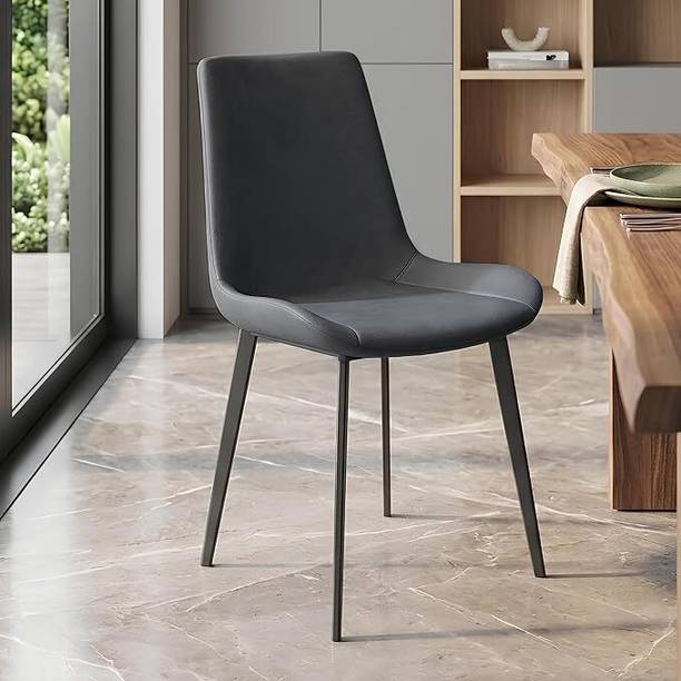Furniva Milano Upholstered Metal Chairs Leather Dining Chair