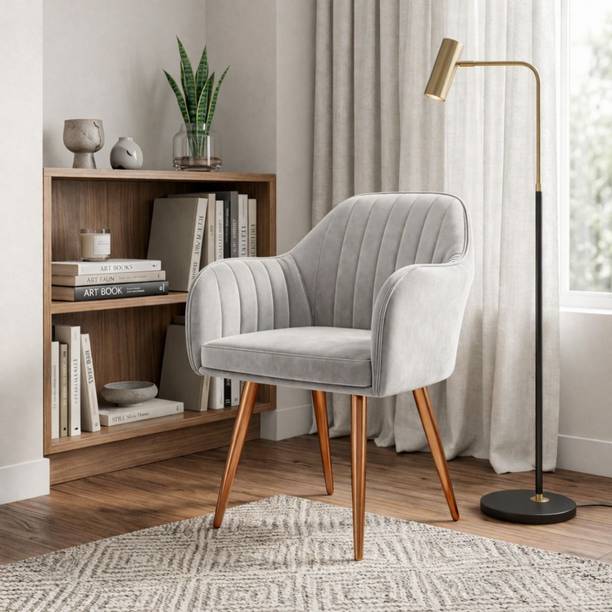 Vergo Plush Velvet Accent Chair, Cushion Seat for Study, Living Room,Cafe, Restaurants Fabric Dining Chair