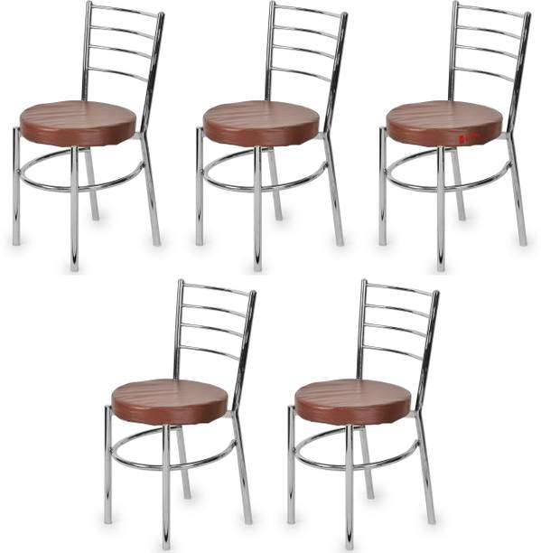 APPLE FURNITURE Stylish Durable Dining Chair with Cushion Steel Chrome Chair Metal Dining Chair