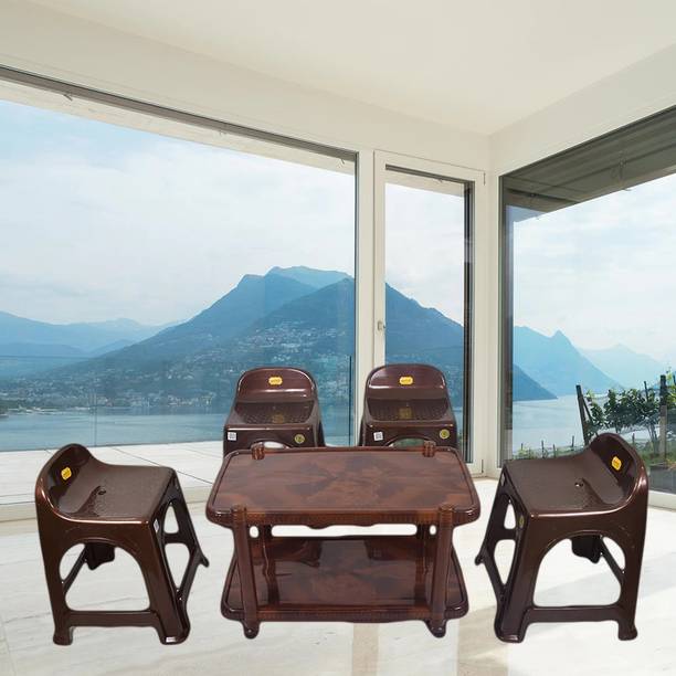 Anmol Dining Set of 4 chairs & 1 table ( Heavy Duty combo ) for home office resturants Plastic Dining Chair