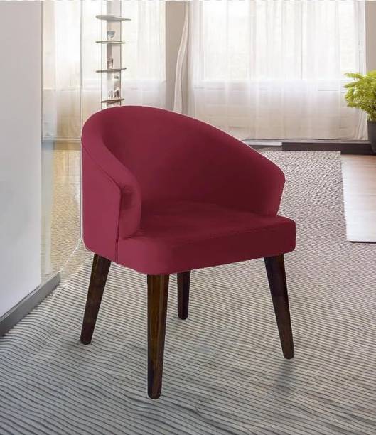 Enfurnish Upholstered Dining Chair Set of 2 |Barrel/Accent/Arm Chair With Velvet Fabric Solid Wood Dining Chair