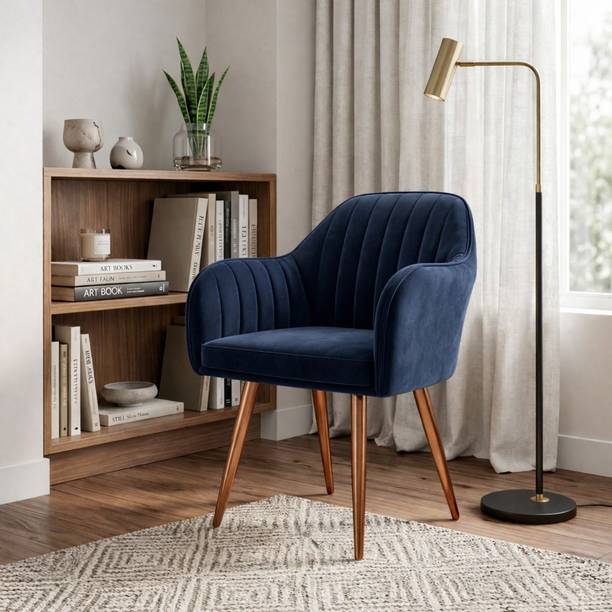 Vergo Plush Velvet Accent Chair, Cushion Seat for Home, Study, Living Room, Cafe Fabric Dining Chair