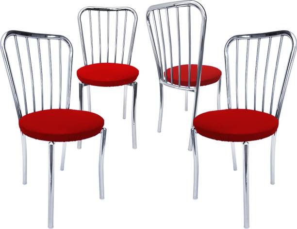 RW REST WELL Decent Metal Armless Chair for Home| Durable&Comfortable Seating Chair for Cafe| Metal Dining Chair
