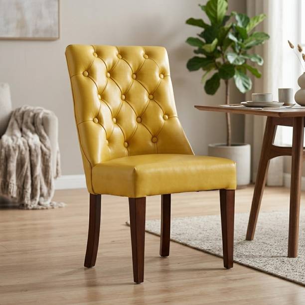 Sheijin Sheijin Crest High Back Leatherette Dining Chair Solid Wood Dining Chair
