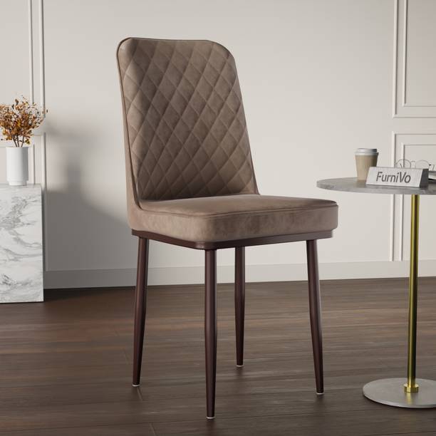 FurniVo IKON Premium Velvet Dining Chair with Cushioned Seat & Metal Legs Foam Dining Chair