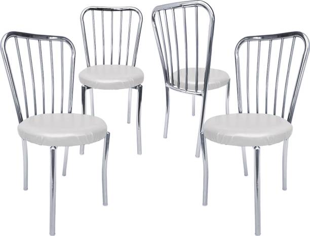 RW REST WELL Decent Chrome Armless Dining Chair for Home,Cafe|Modern Seating Chair for Event Metal Dining Chair