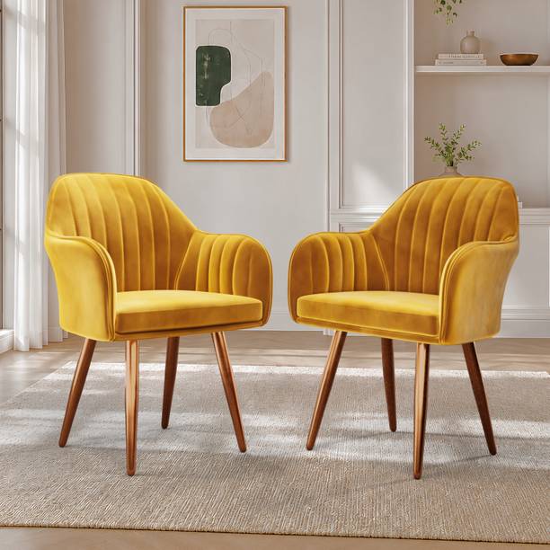 Vergo Plush Velvet Accent Chair, Cushion Seat for Home, Cafe, Living Fabric Dining Chair
