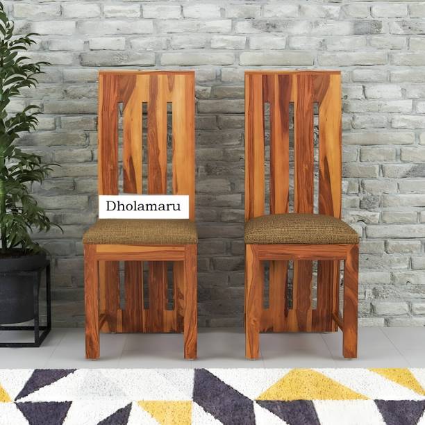 Dholamaru Solid Sheesham Wood Set Of Two Cushion Dining Chairs For Dining Room|Study Room Solid Wood Dining Chair