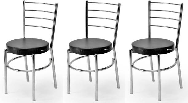 APPLE FURNITURE Stylish Durable Dining Chair with Cushion Steel Chrome Chair Metal Dining Chair