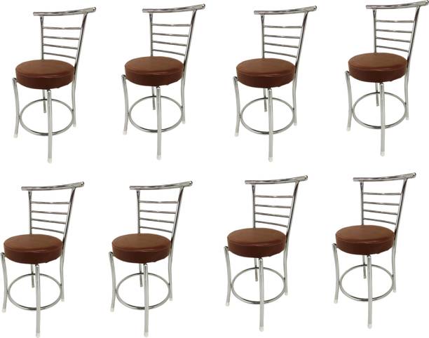 SOMRAJ Steel Dining/Restaurant/Cafe/Home/Office/Study Chair Leatherette Dining Chair