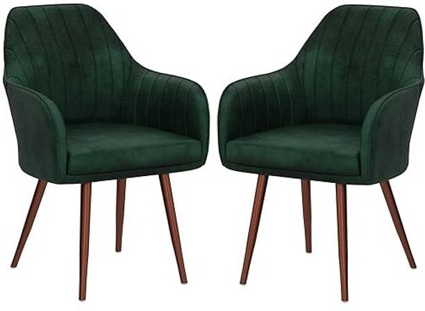 NEXON Velvet Dining Chairs, Cushion Seat Chair for Living Room Bedroom Restaurant Fabric Dining Chair