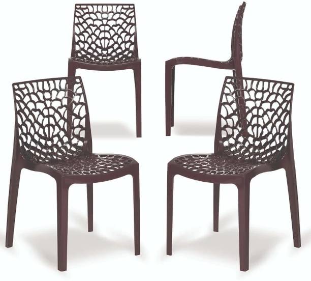 Binani Web Modern Plastic Dining Chair for Home,Cafe|Durable Outdoor Seating Chair Plastic Dining Chair